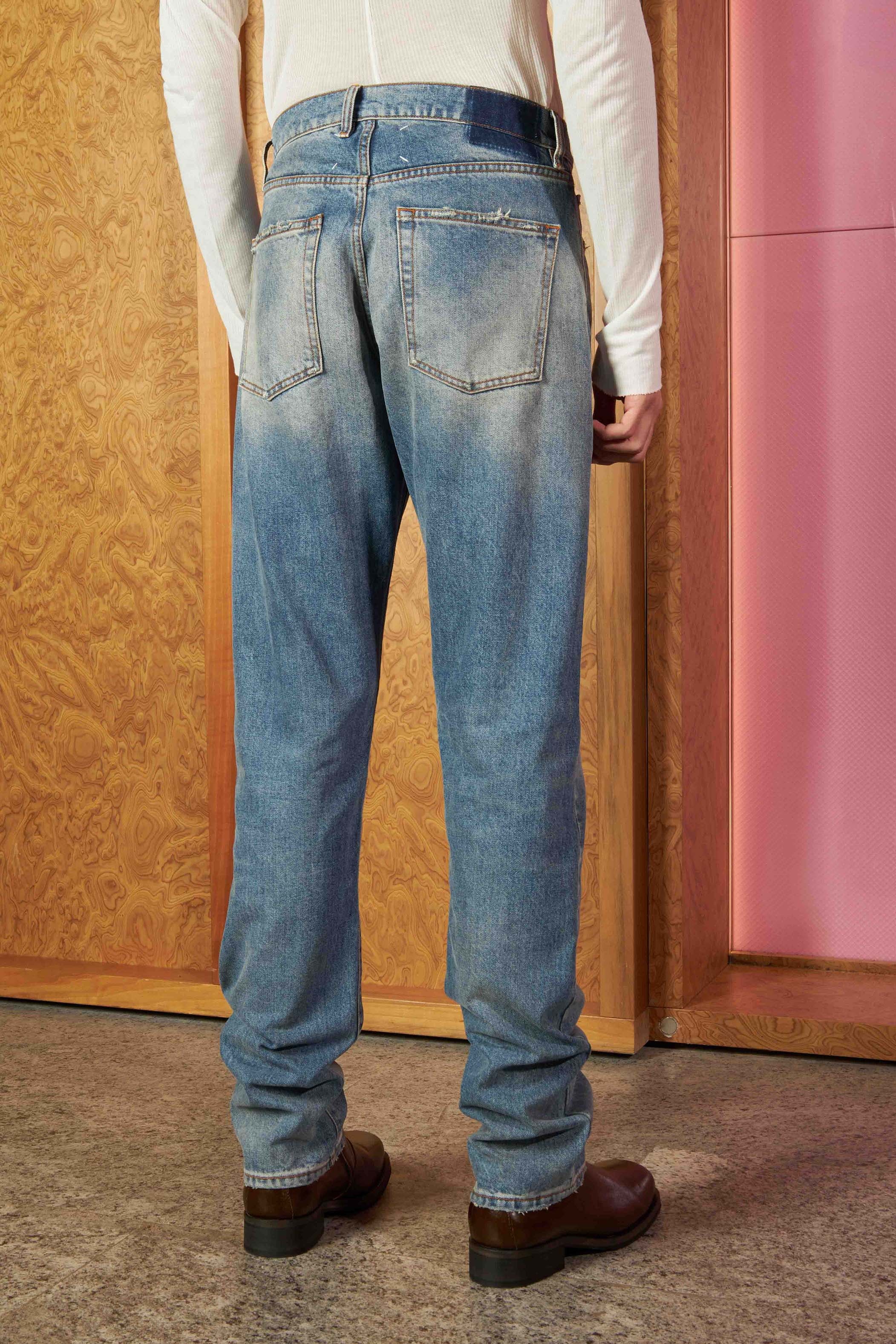 Stone-Washed Loose Jeans - 2