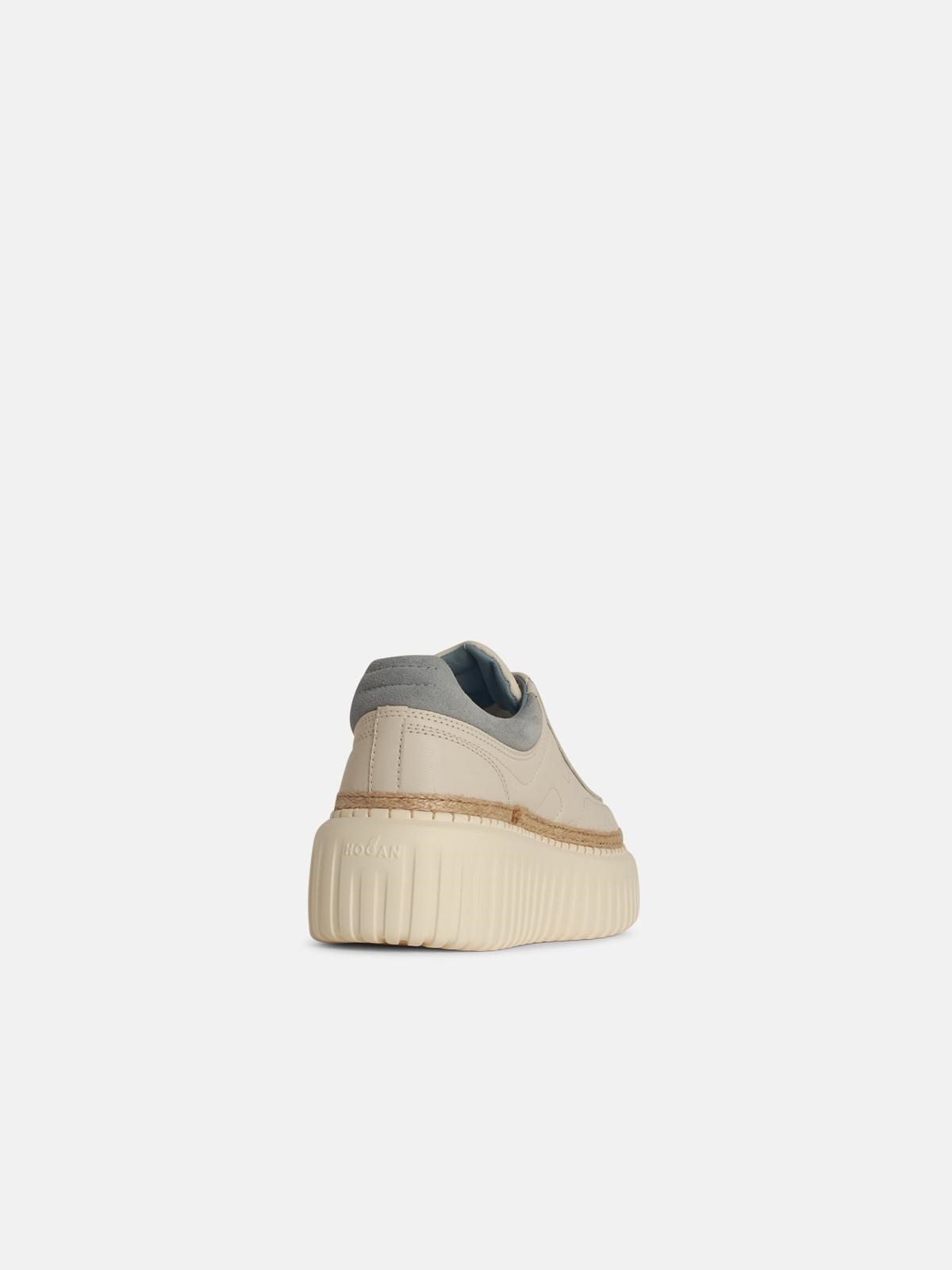 CREAM LEATHER H STRIPES H6' SNEAKERS - 3