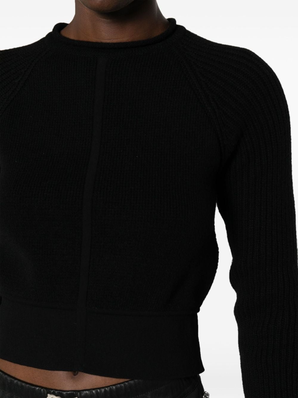 rolled-trim ribbed-knit jumper - 5