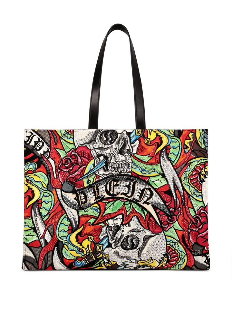 PHILIPP PLEIN Tattoo print shopping bag outlook