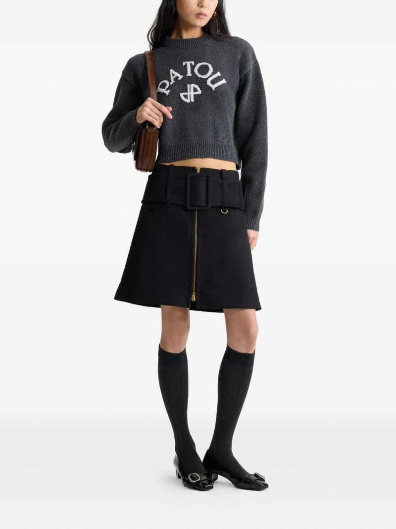 PATOU belted zip-front mini skirt outlook