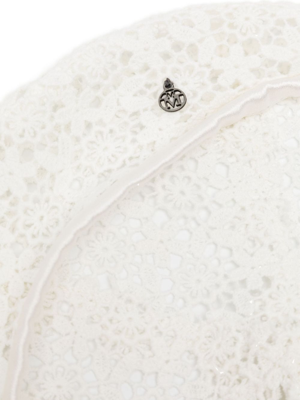 logo-plaque lace beret - 3