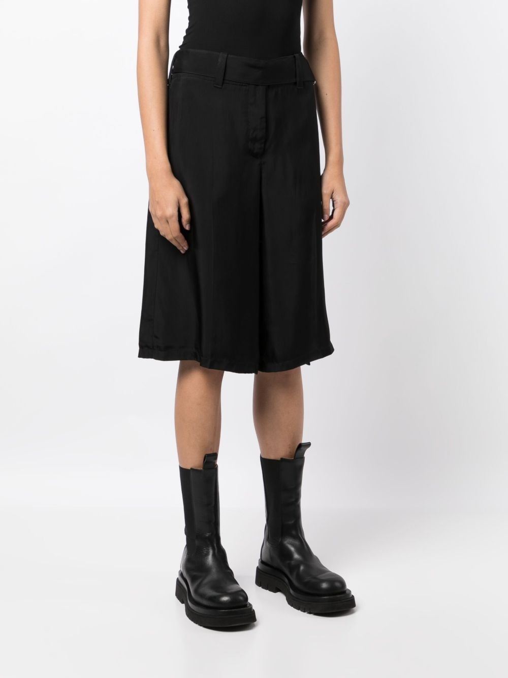 belted-waist wide-leg shorts - 3