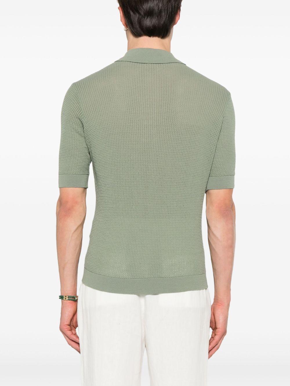 waffle-knit polo shirt - 3