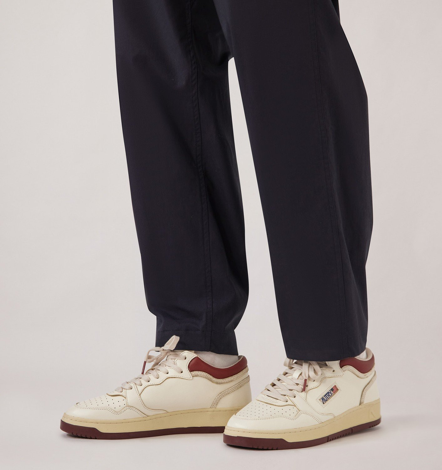 MED-WAY SNEAKERS IN LEATHER COLOR MARSHMALLOW AND SYRAH - 2