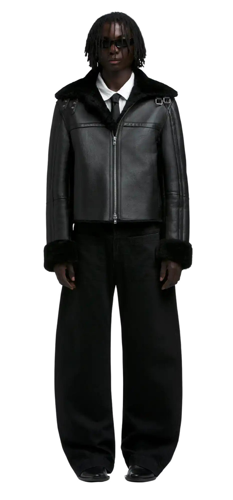 01 SHEARLING JACKET BLACK 3