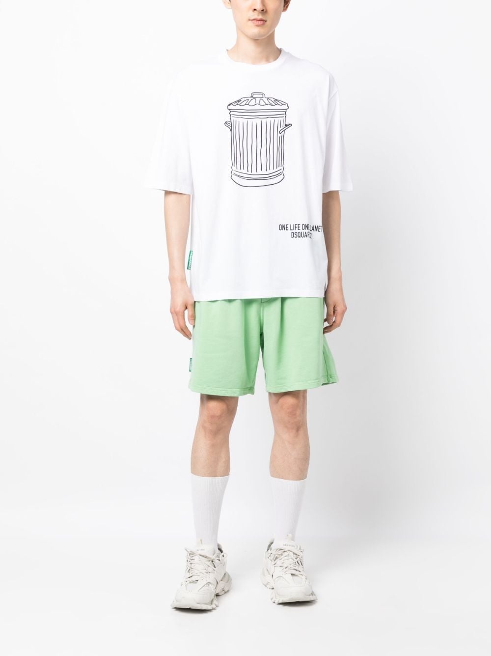 logo-print cotton shorts - 2