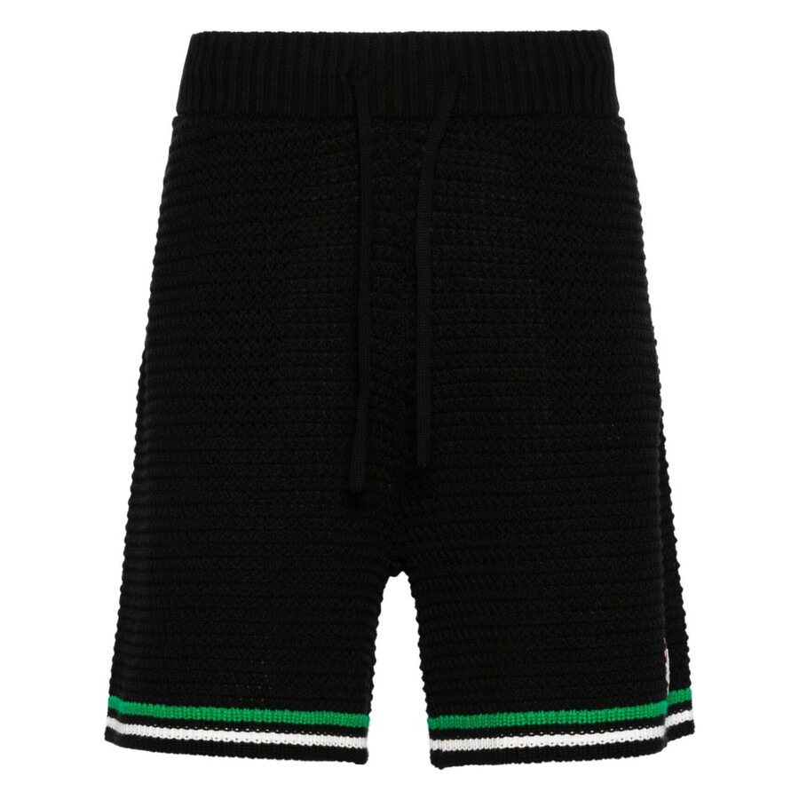 Casablanca Men's Black Crochet Tennis Shorts - 5