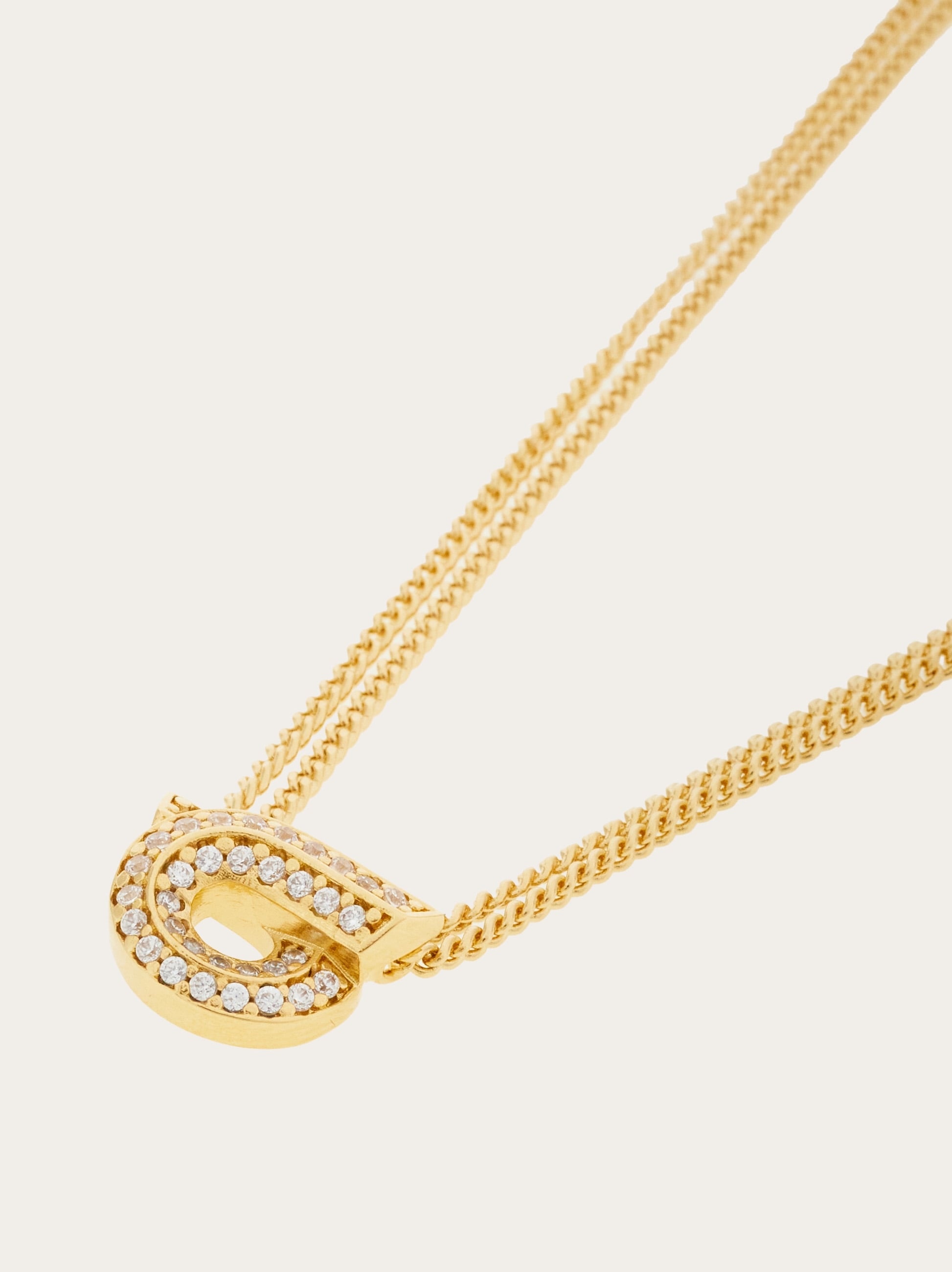 Gancini necklace with pendant and crystals - 4