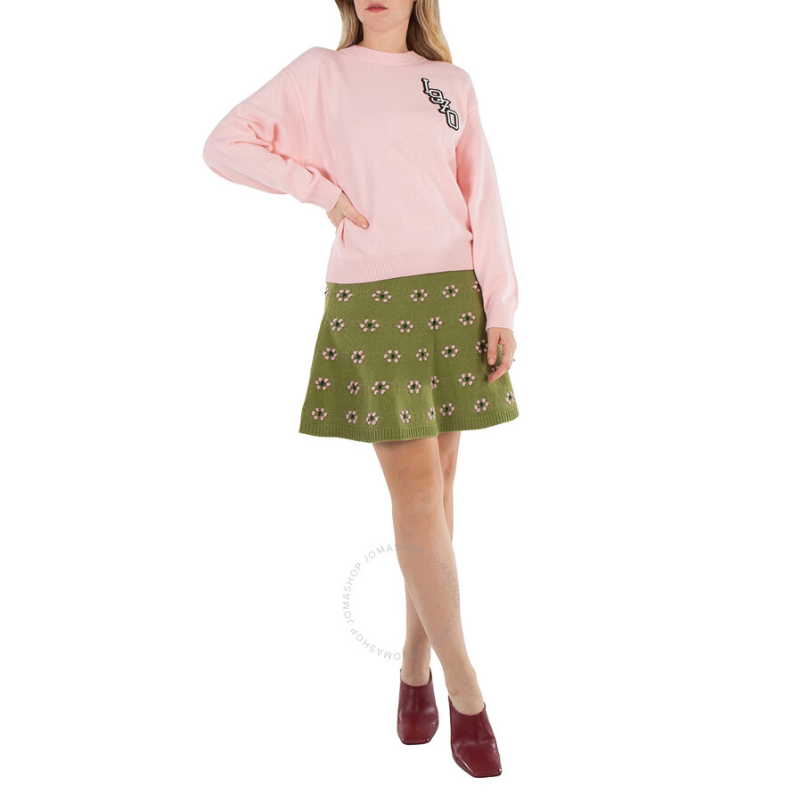 Kenzo Wool Floral Motif Mini Skirt - 4