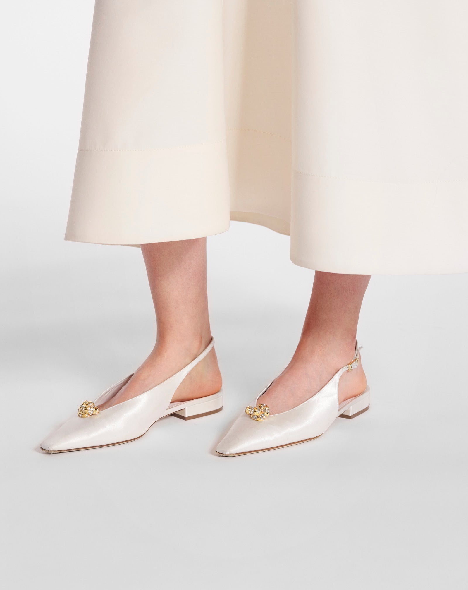 SATIN SWING SLINGBACK MULE WITH MELODY JEWEL - 6