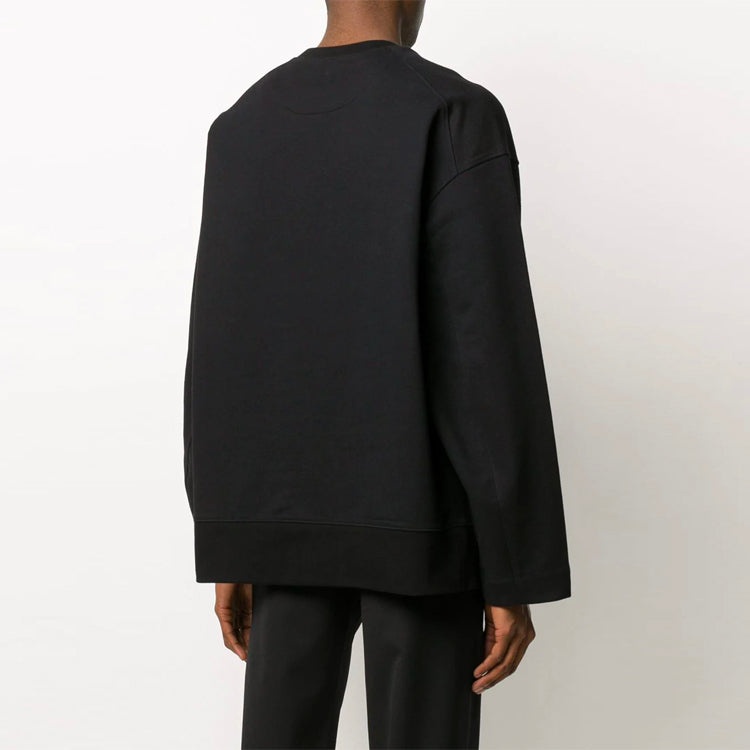 Men's Y-3 Alphabet Logo Loose Round Neck Black FN3366 - 4