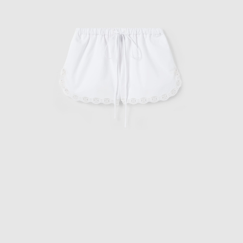 Cotton poplin shorts wth embroidery - 1