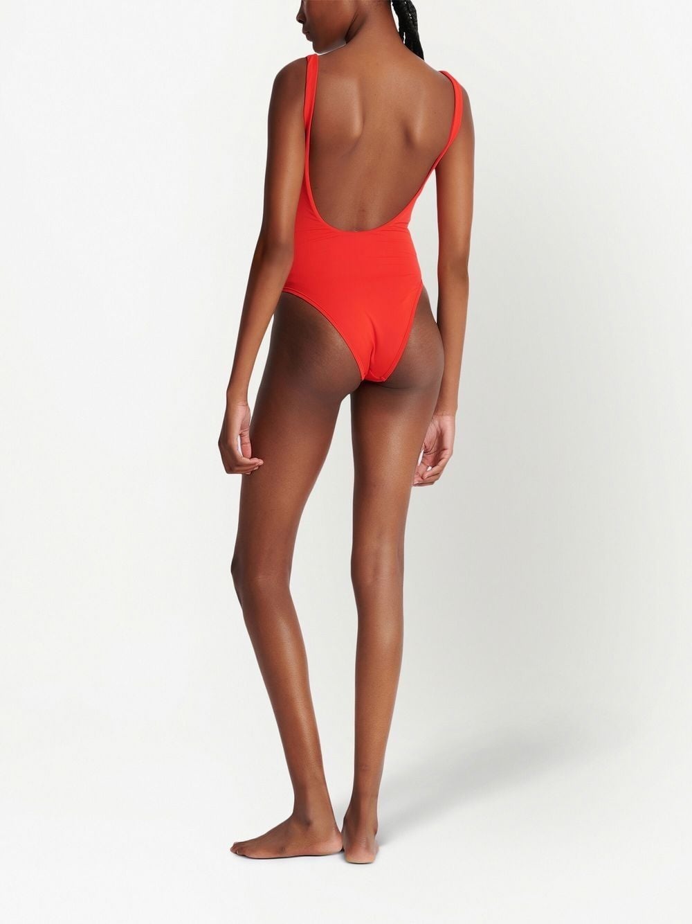 logo-print sleeveless swimsuit - 4