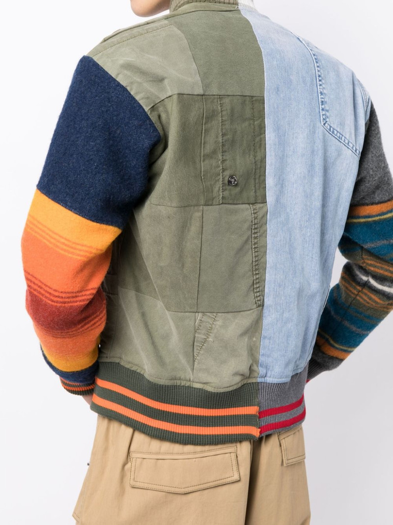 patchwork wool-cotton bomber jacket 5