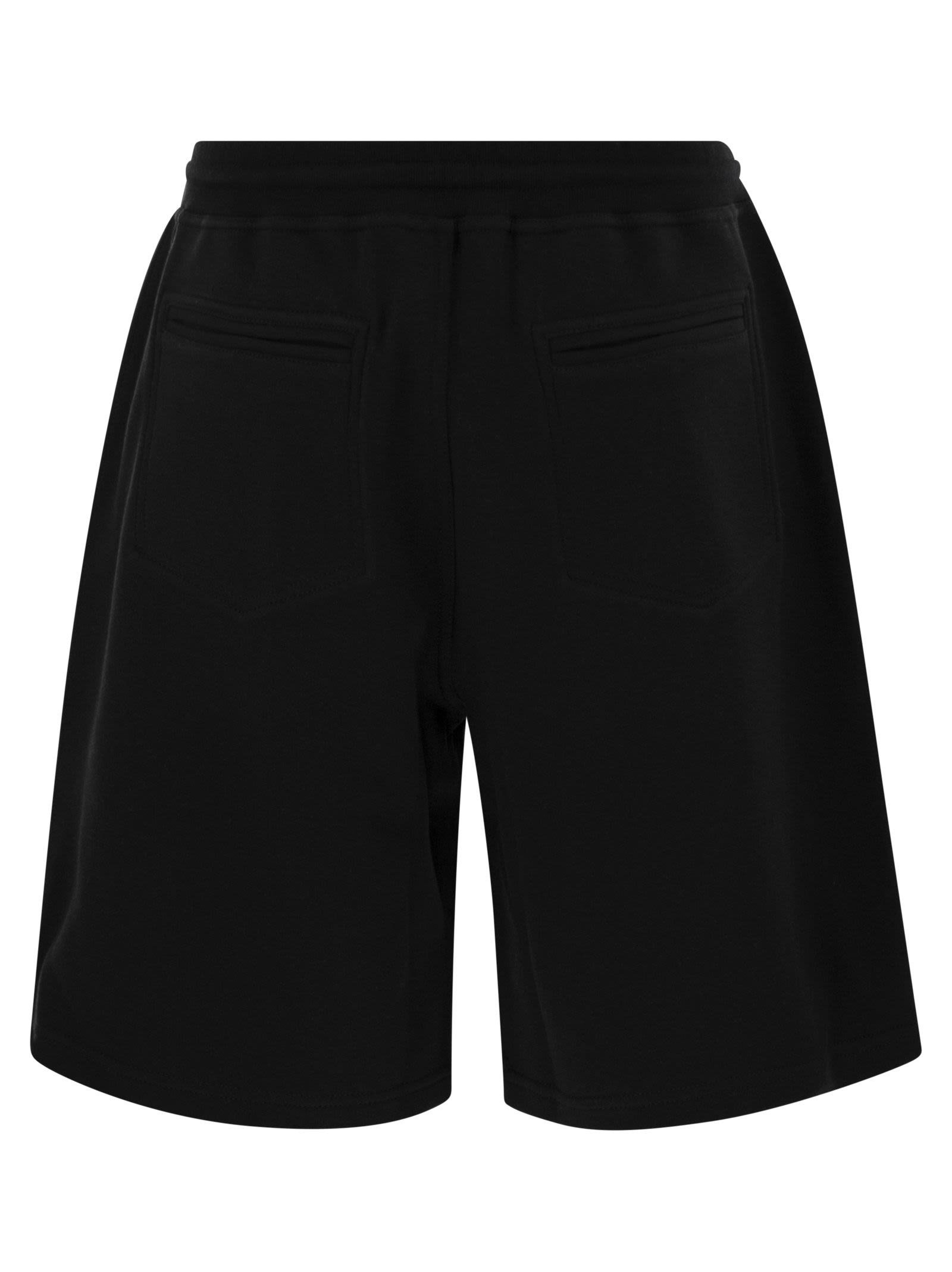 Brunello Cucinelli Men Double Fleece Bermuda Shorts In Cotton, Cashmere And Silk - 2