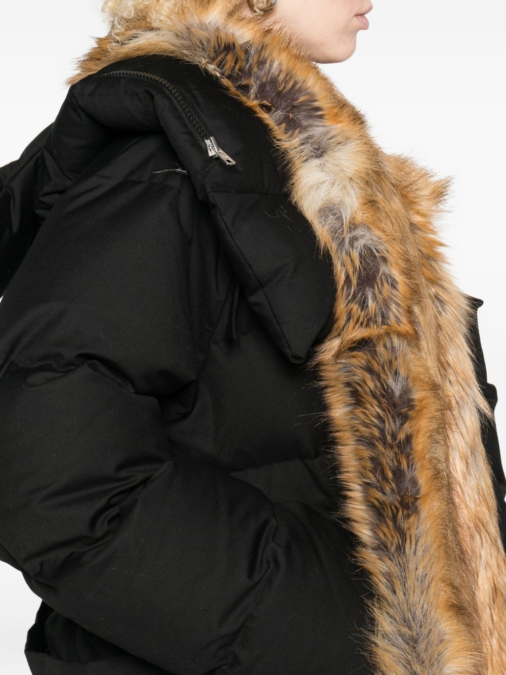 trim-detail long-sleeve puffer jacket - 4