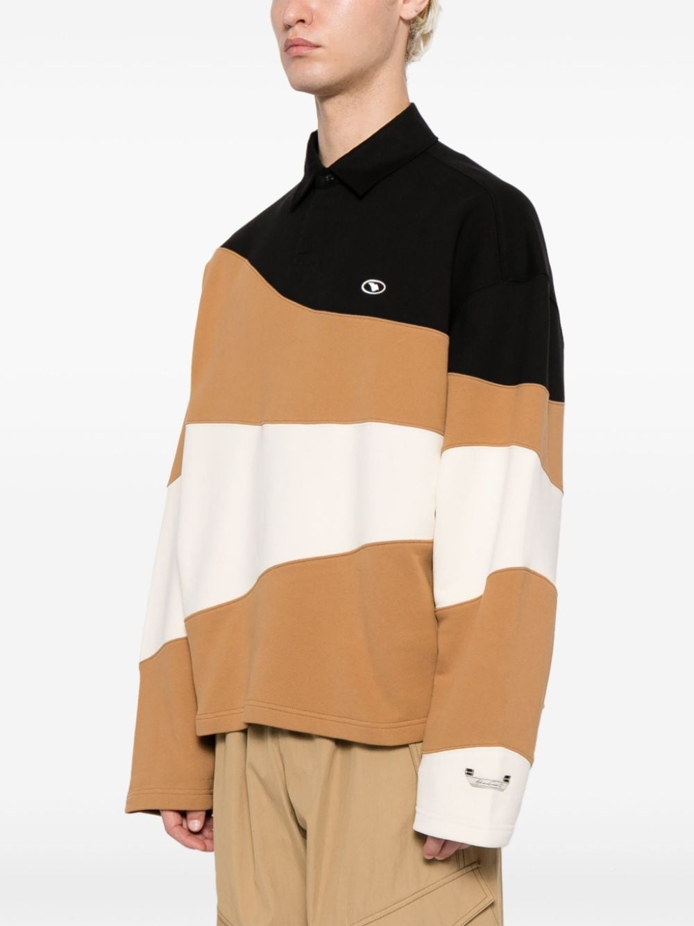 logo-patch cotton polo shirts - 3