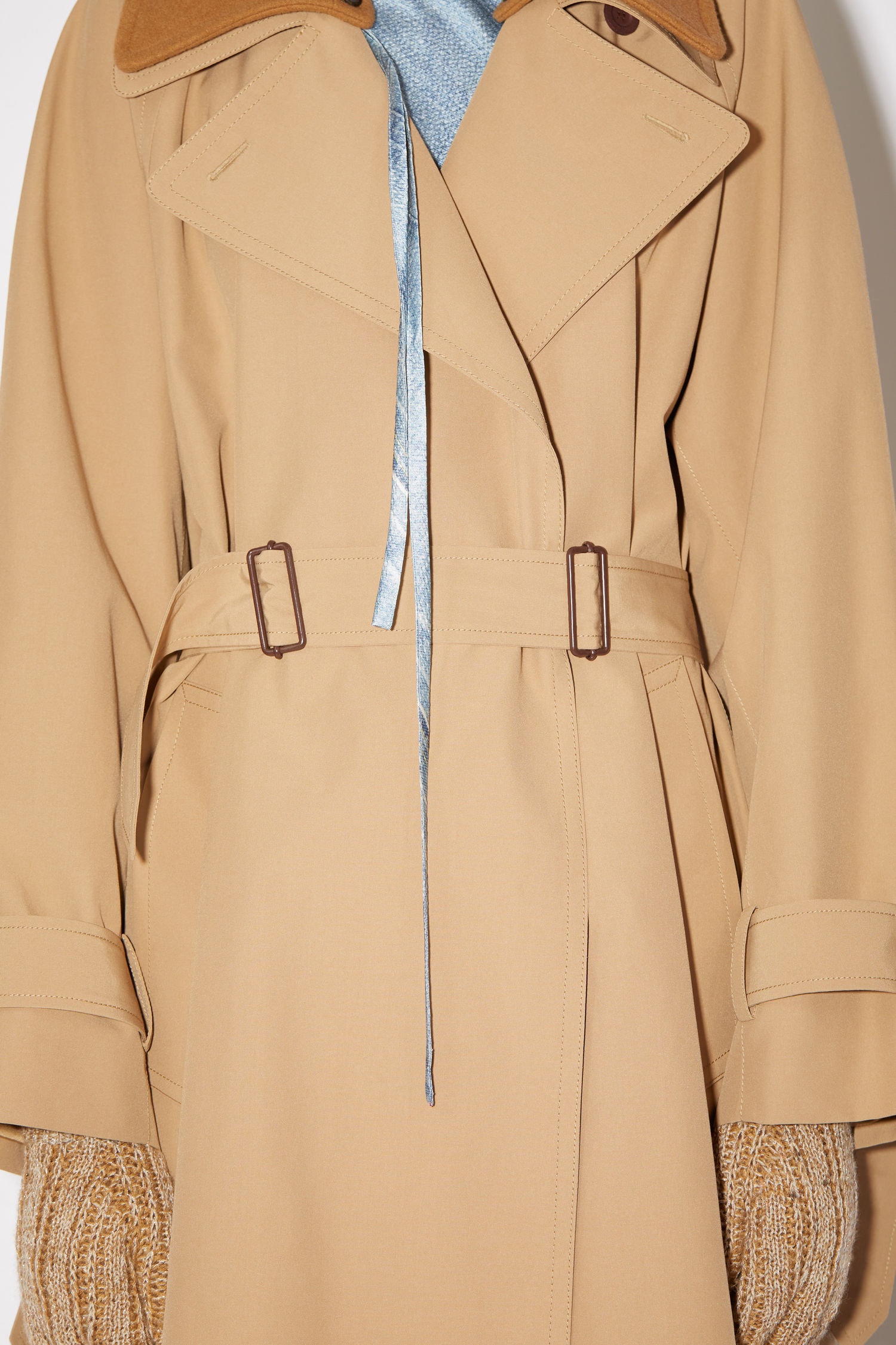 Lined trench coat - Camel brown - 7