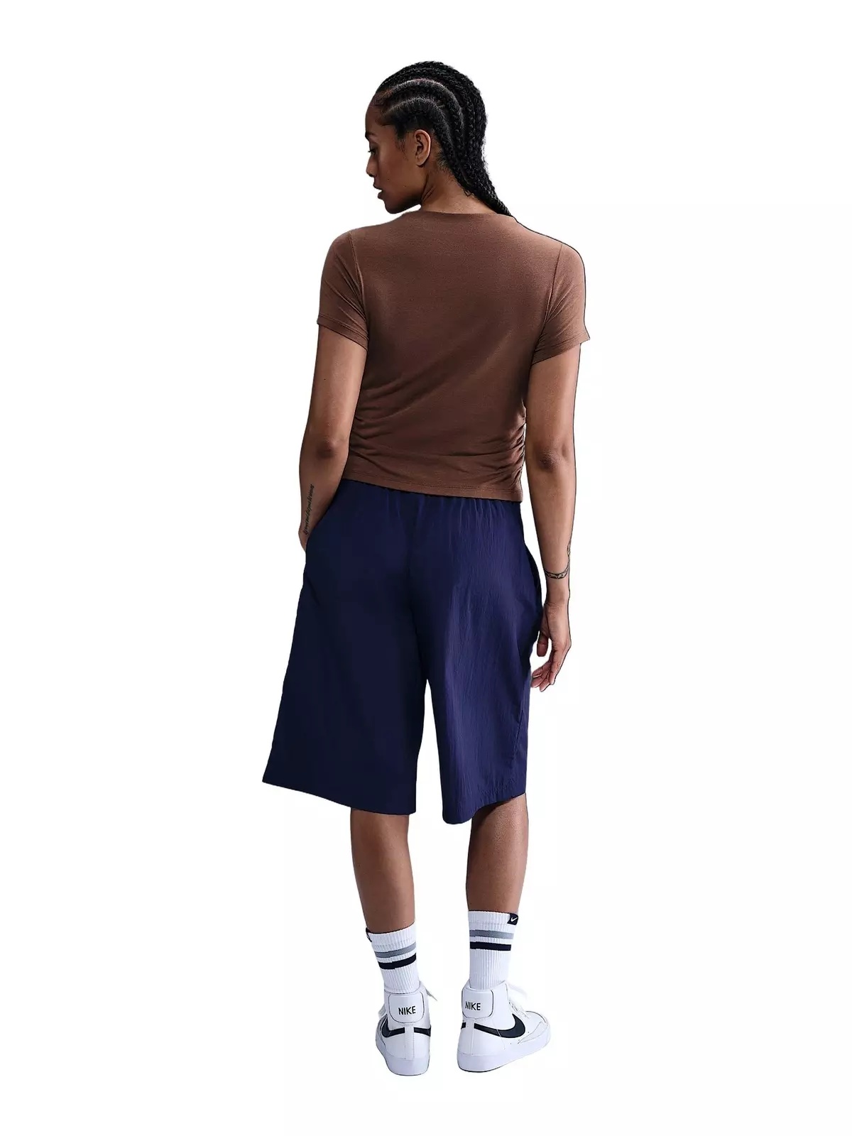 Women's Sportswear Chill Knit Tight Short-Sleeve Mock-Neck Top -Brown - 5