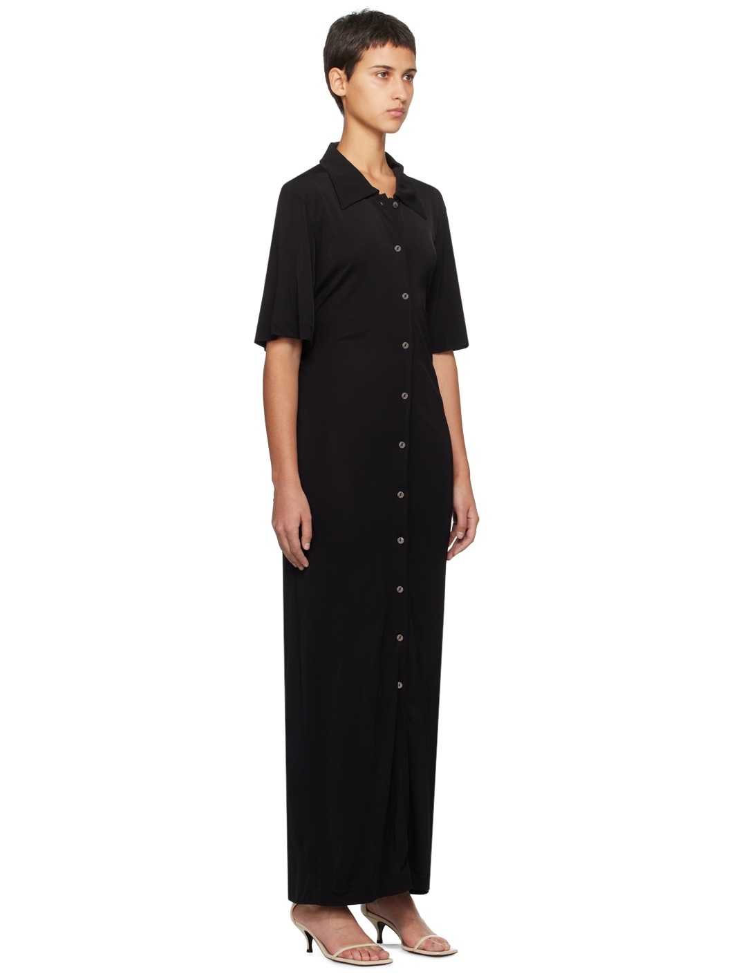 Black Naked Back Maxi Dress - 2