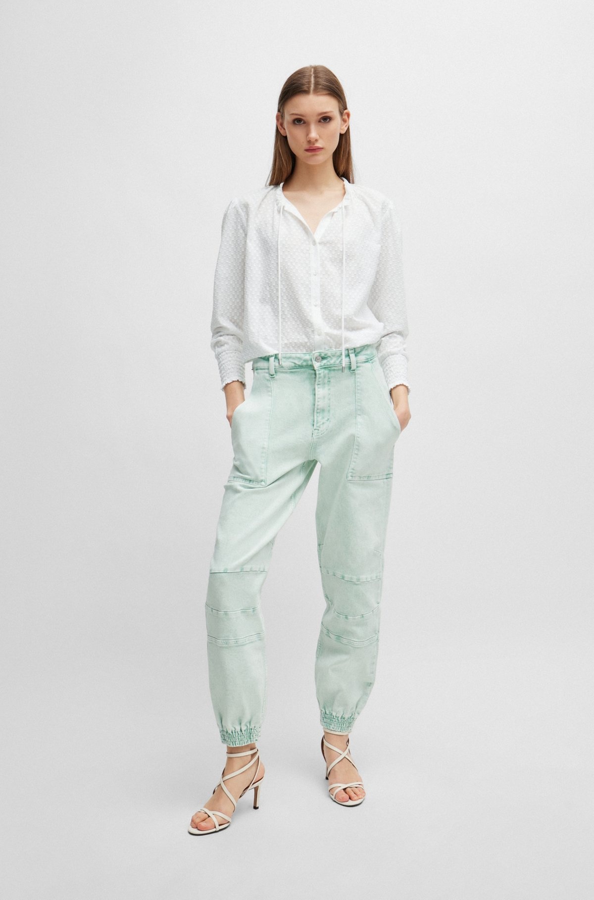 CUFFED RELAXED-FIT CARGO JEANS IN RIGID DENIM - 3