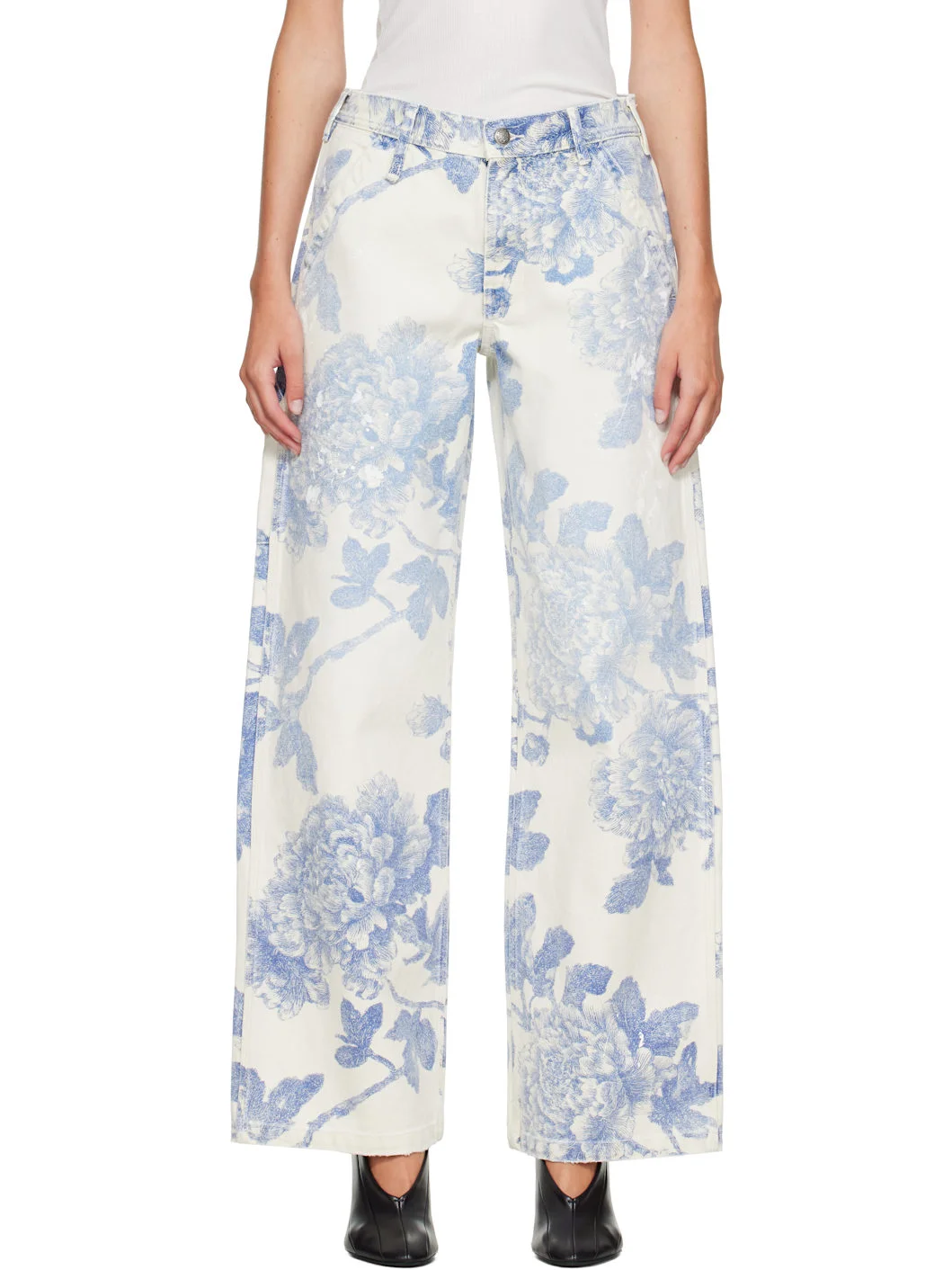 White & Blue Carpenter Jeans - 1