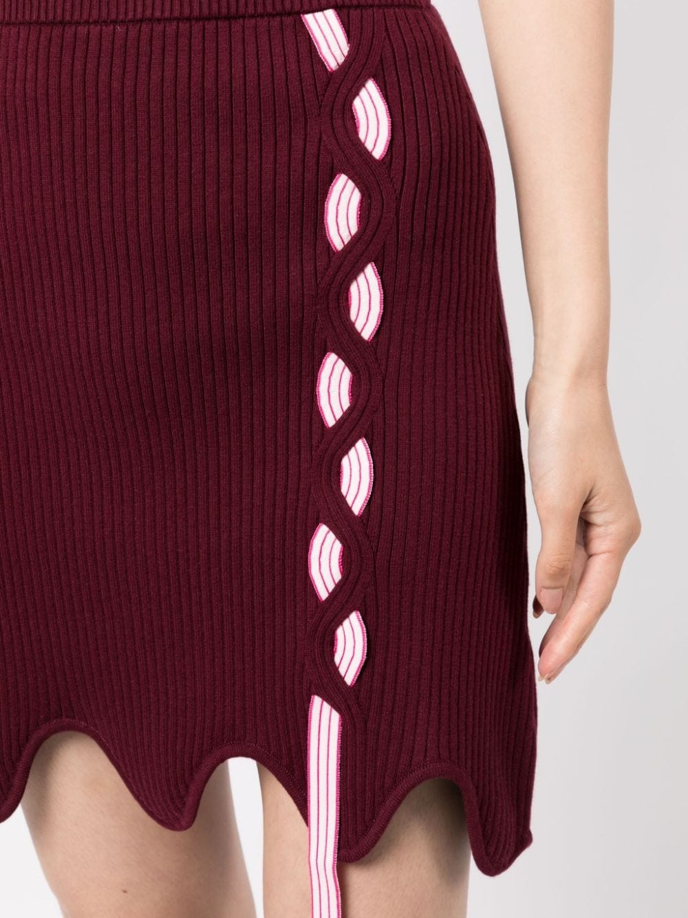 Sofia layered ribbed-knit miniskirt - 5