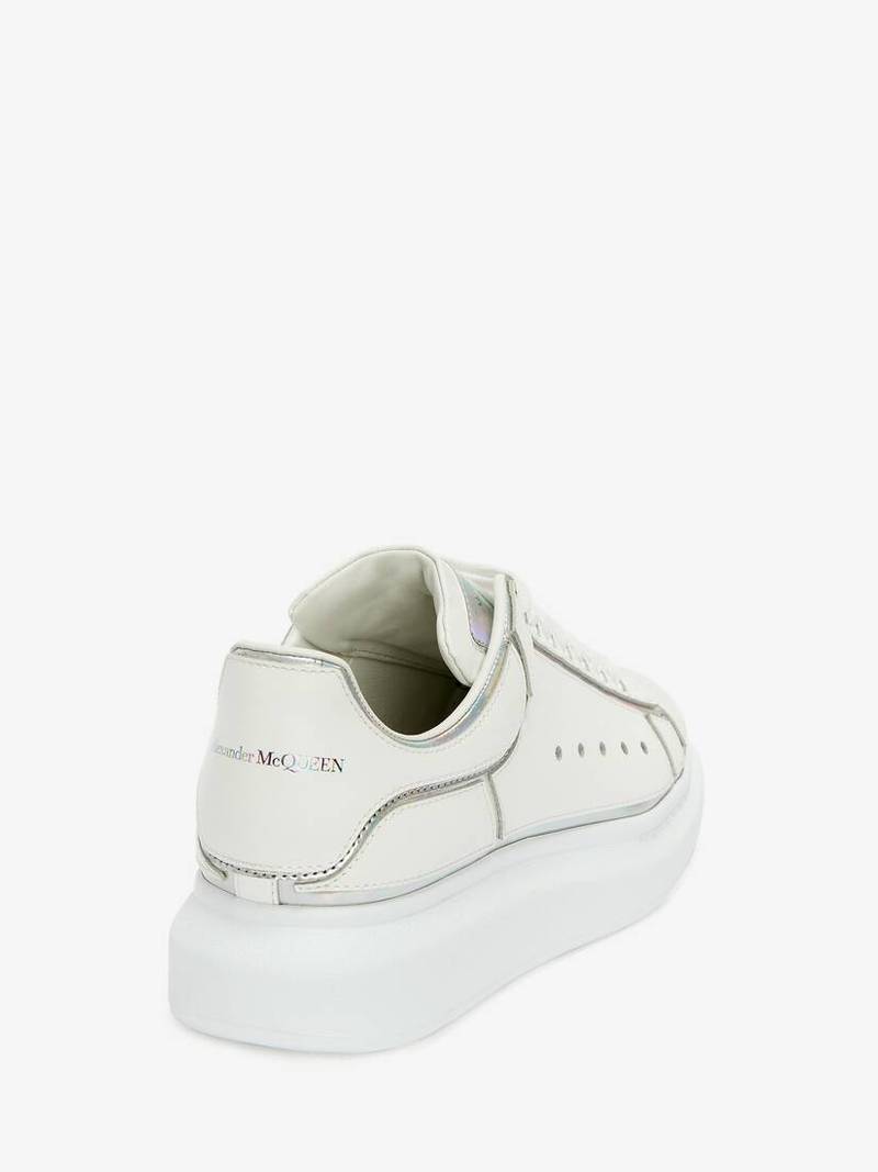 Alexander McQueen Oversized Sneaker in White/silver outlook