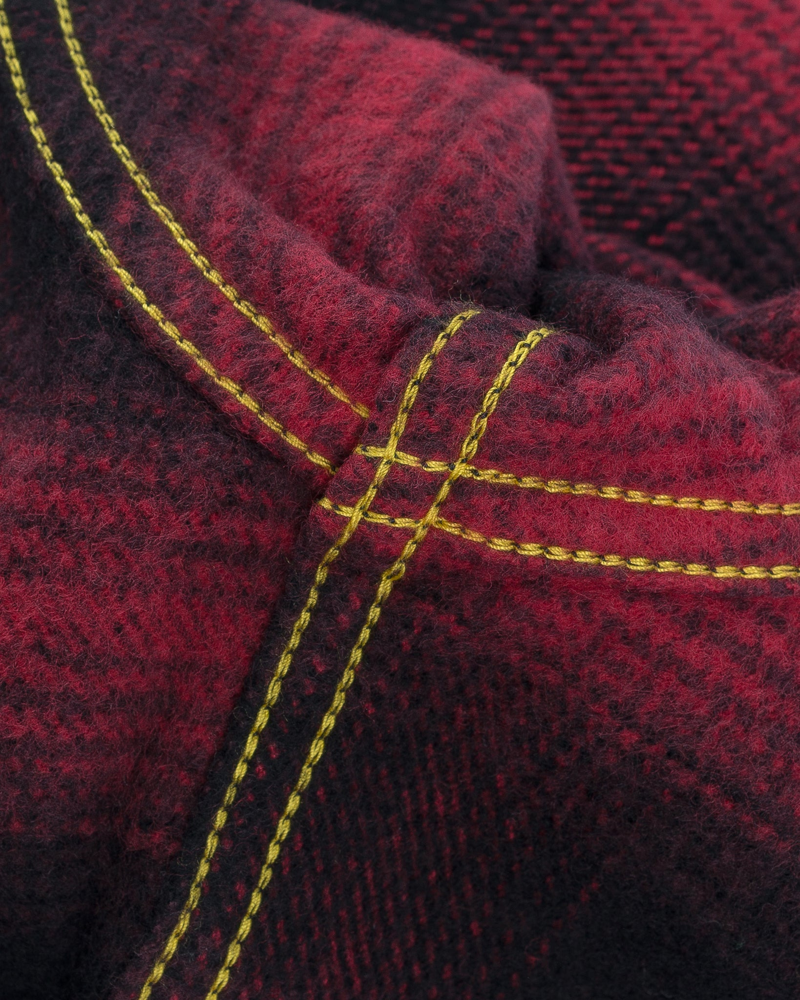 IHSH-265-RED Ultra Heavy Flannel Ombré Check Work Shirt - Red/Black - 12