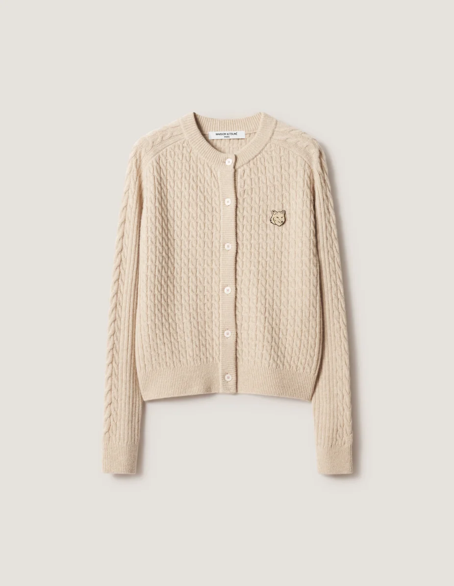 FOX HEAD CABLE KNIT CARDIGAN - 1