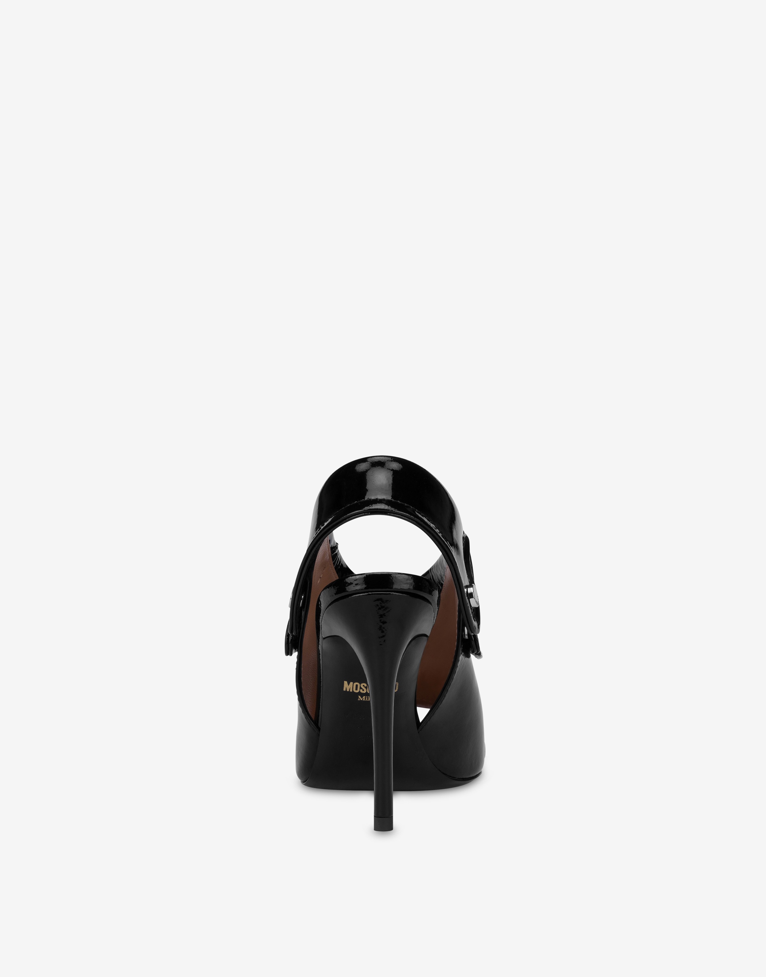 PATENT LEATHER BIKER-STYLE SLINGBACKS - 3
