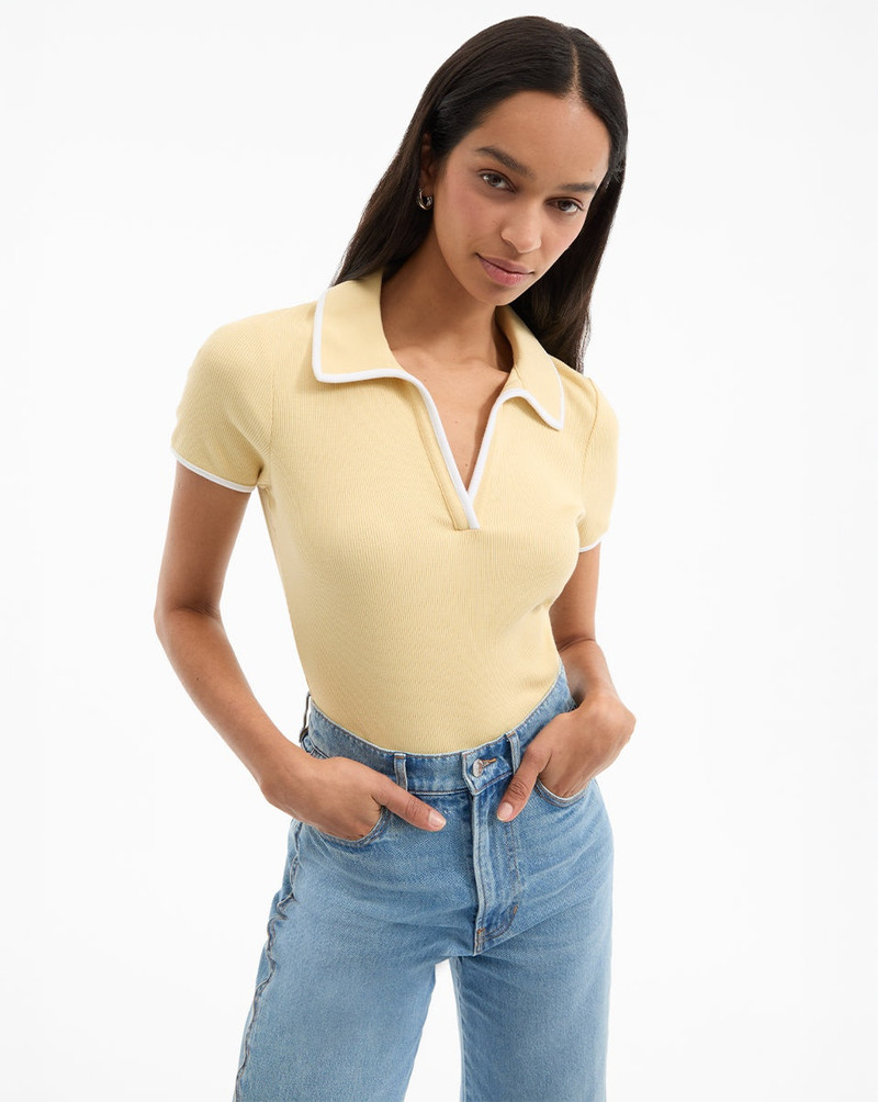 VERONICA BEARD KEARNEY TEE WITH CONTRAST PIPING outlook