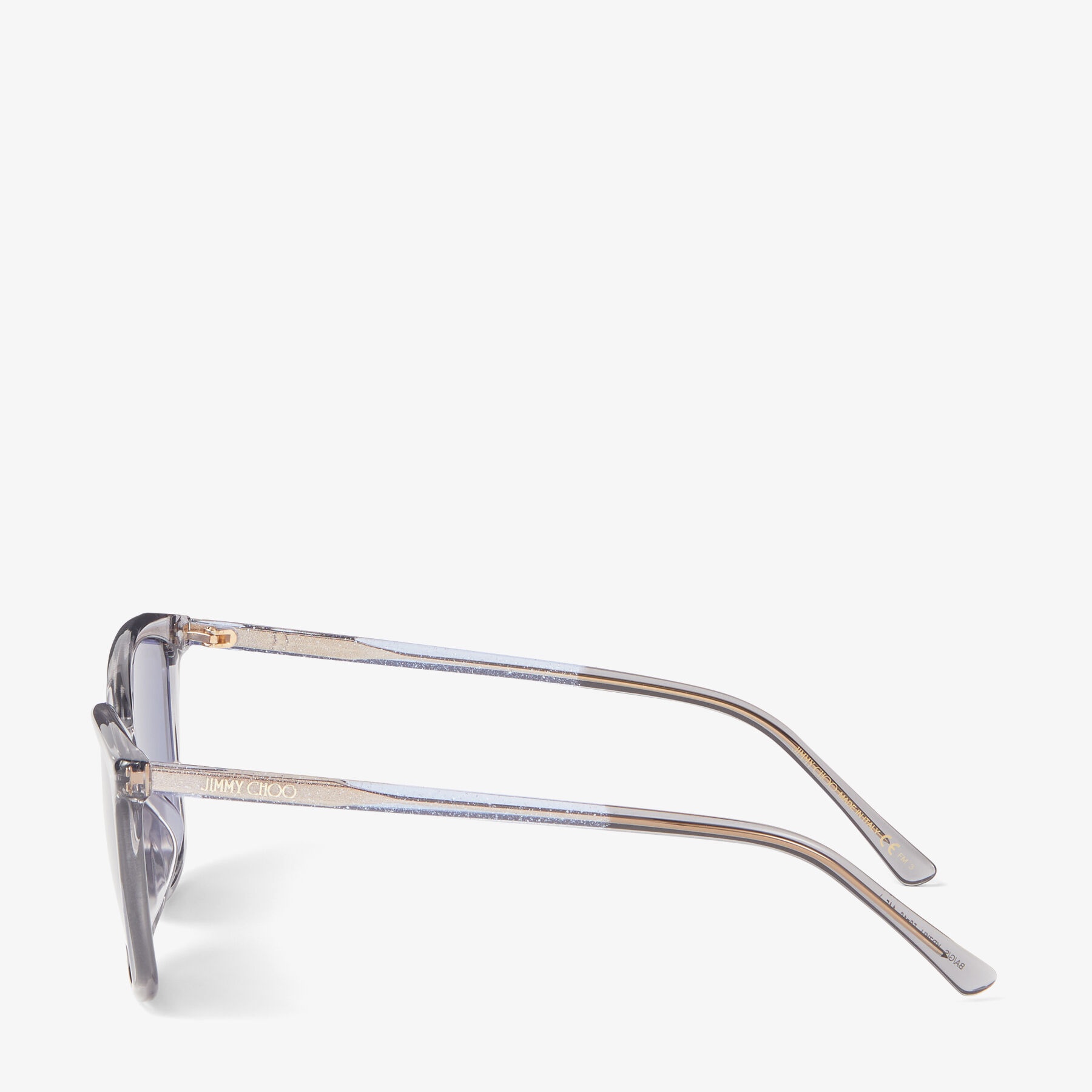 Ba
Black Square-Frame Sunglasses with Glitter Temples - 4