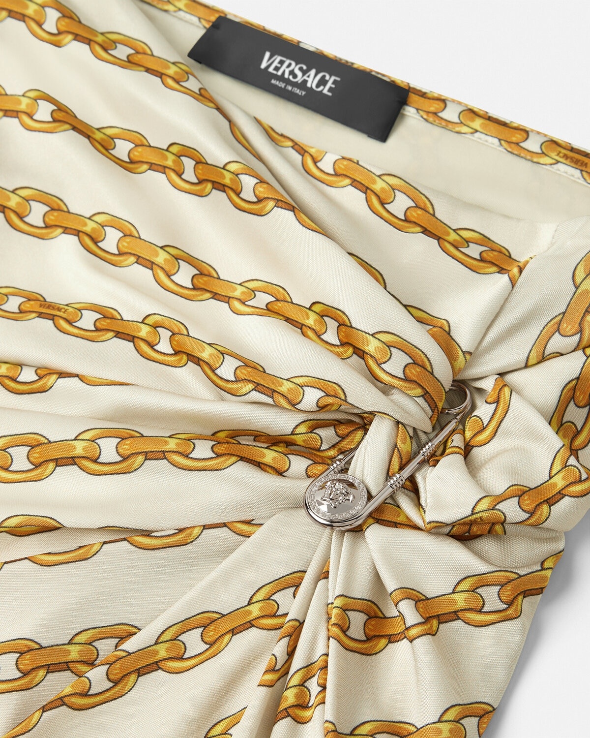 Chain Stripes Gathered Midi Skirt - 2