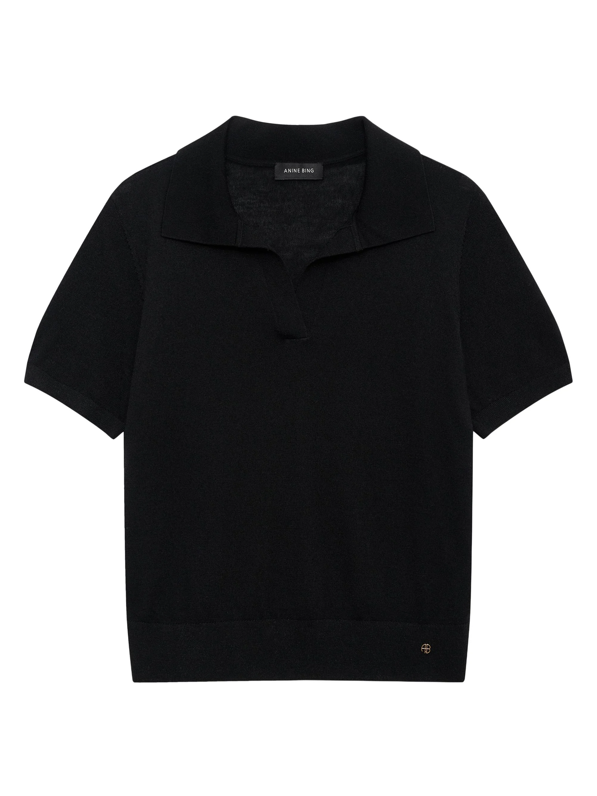 Women's Moni Johnny Collar Polo Sweater - Black - 1
