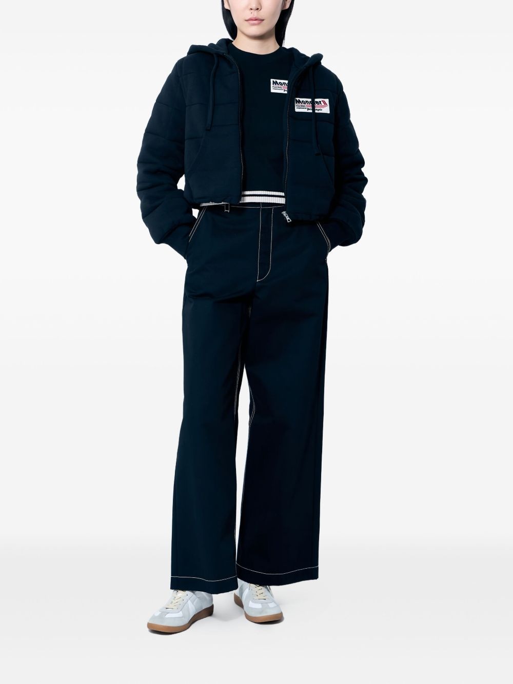 contrast-topstitching trousers - 2