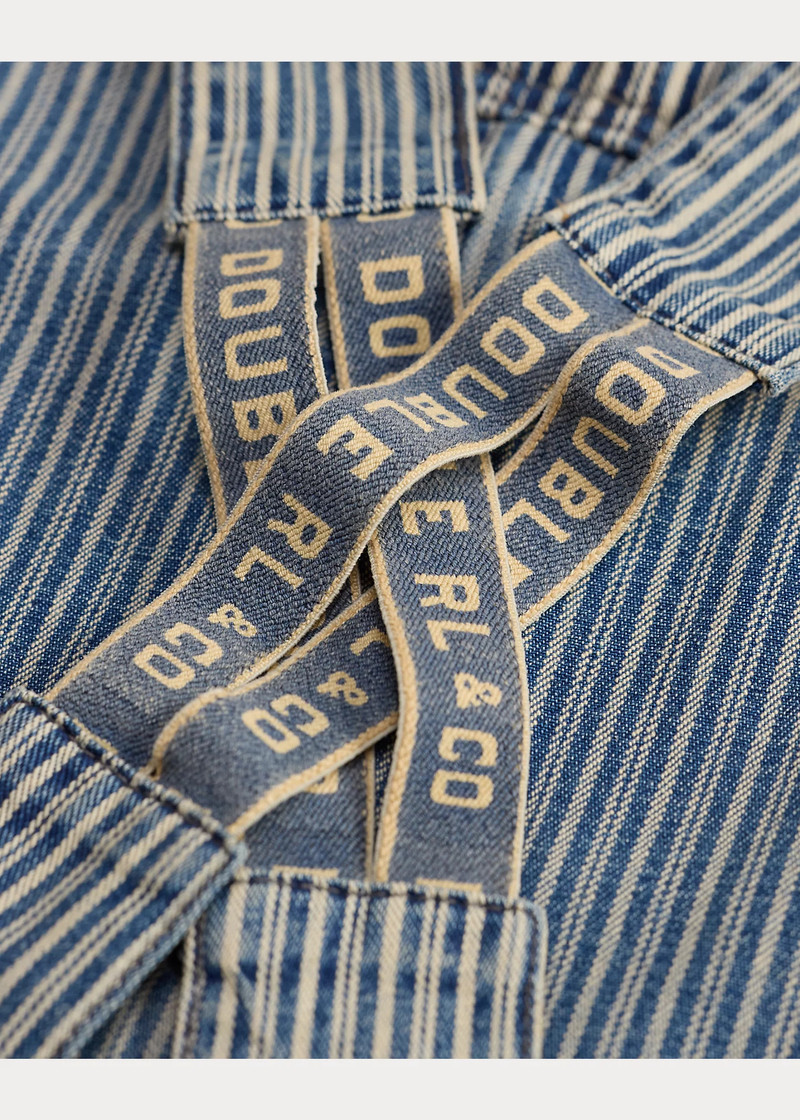 Indigo Striped Twill Overall 4