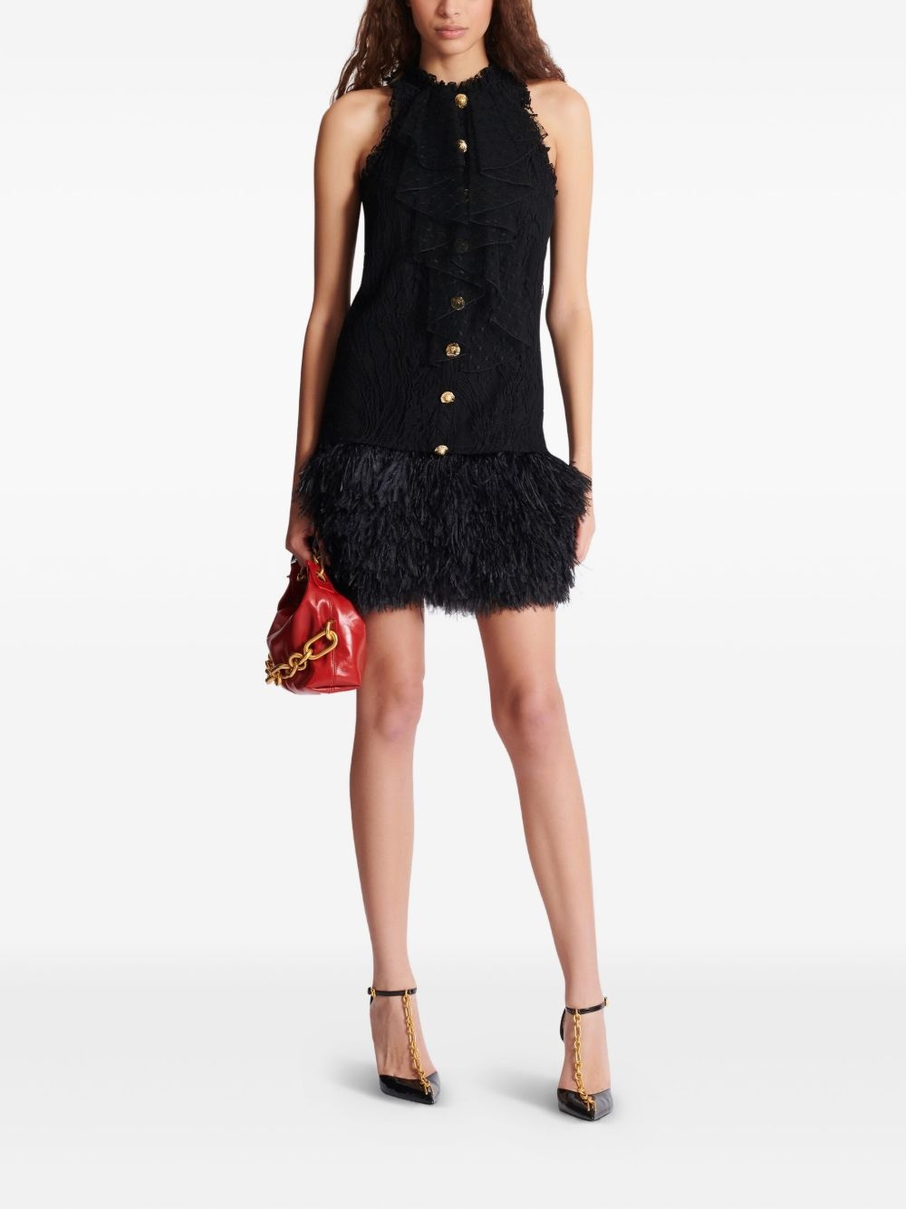 lace-embellished dress - 2