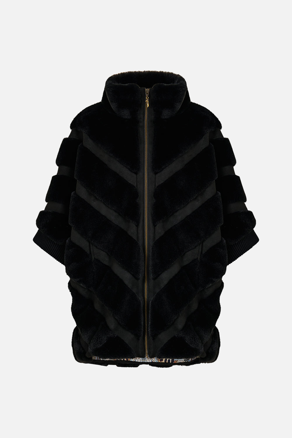 FAUX FUR SHORT SLEEVE SLOUCH JACKET - 1