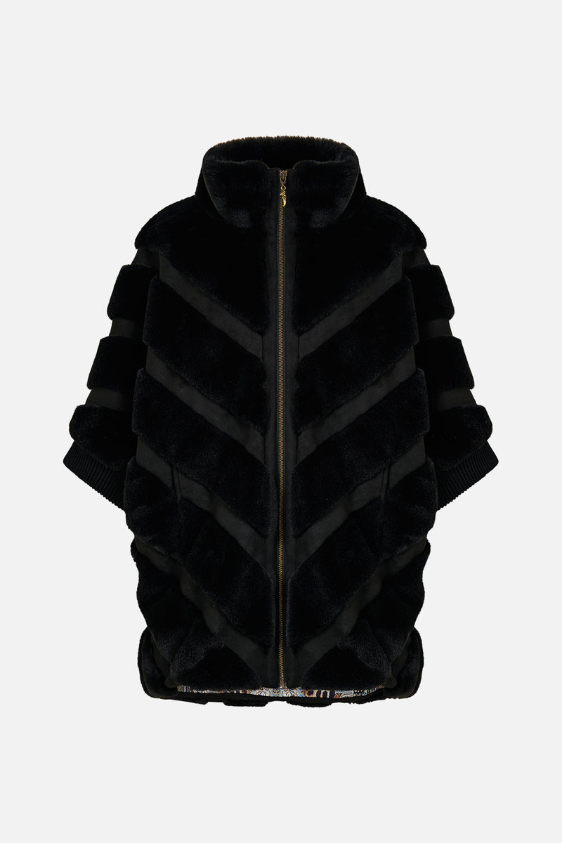 FAUX FUR SHORT SLEEVE SLOUCH JACKET 1