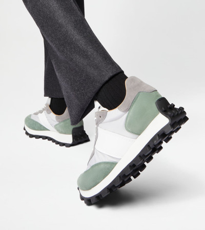 Tod's SNEAKERS TOD’S 1T IN SUEDE AND FABRIC - GREEN, GREY, WHITE outlook