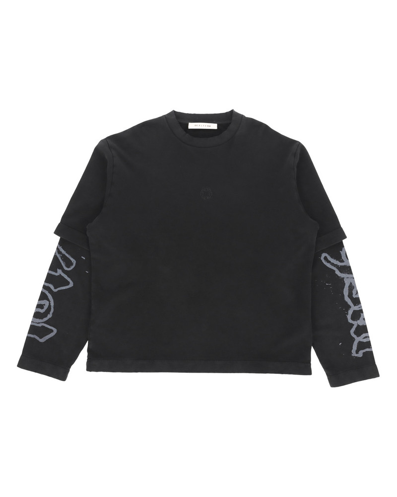 DOUBLE SLEEVE STAMP LOGO CREWNECK SWEATSHIRT 1