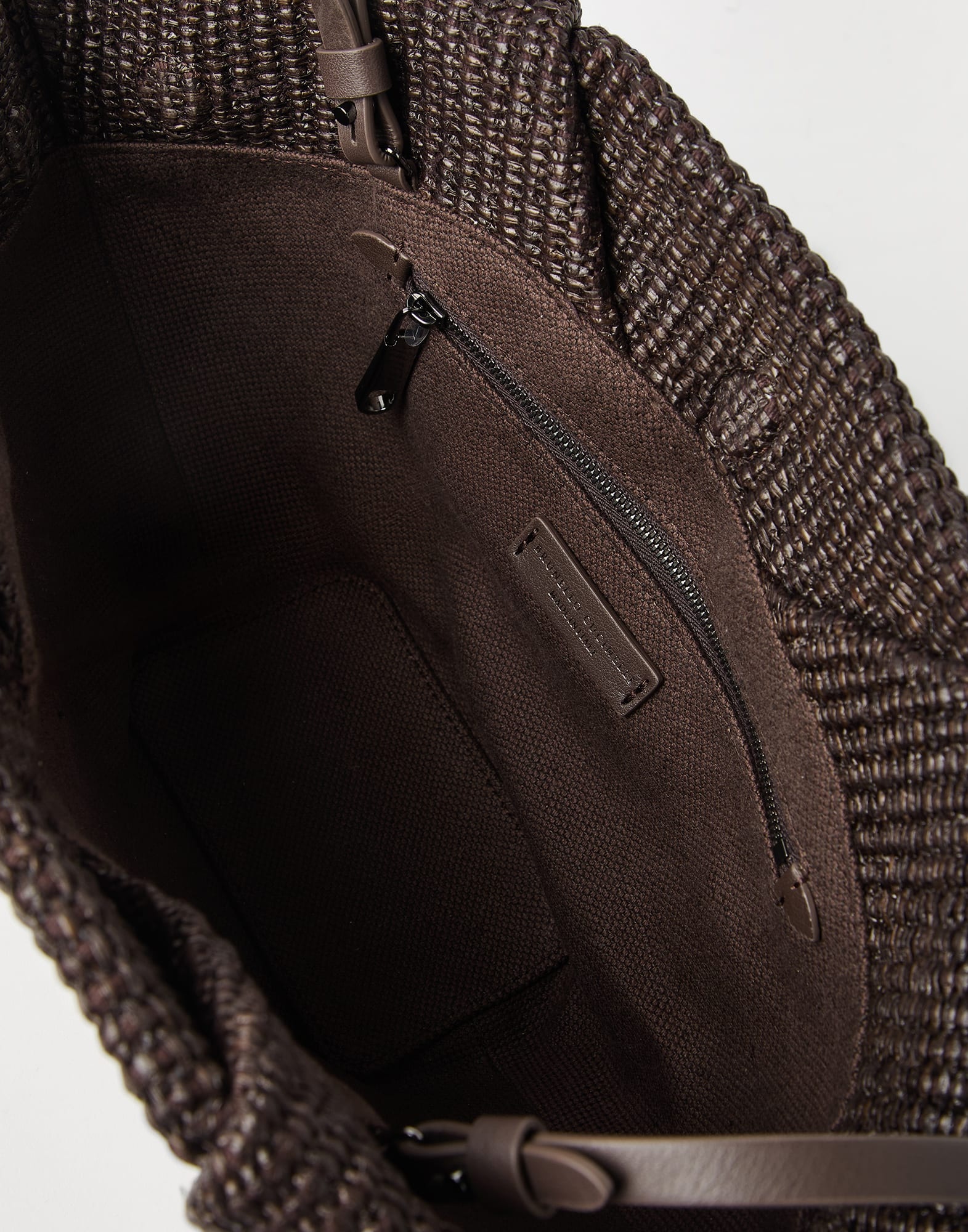 Brunello Cucinelli Marina pouch in techno cotton raffia