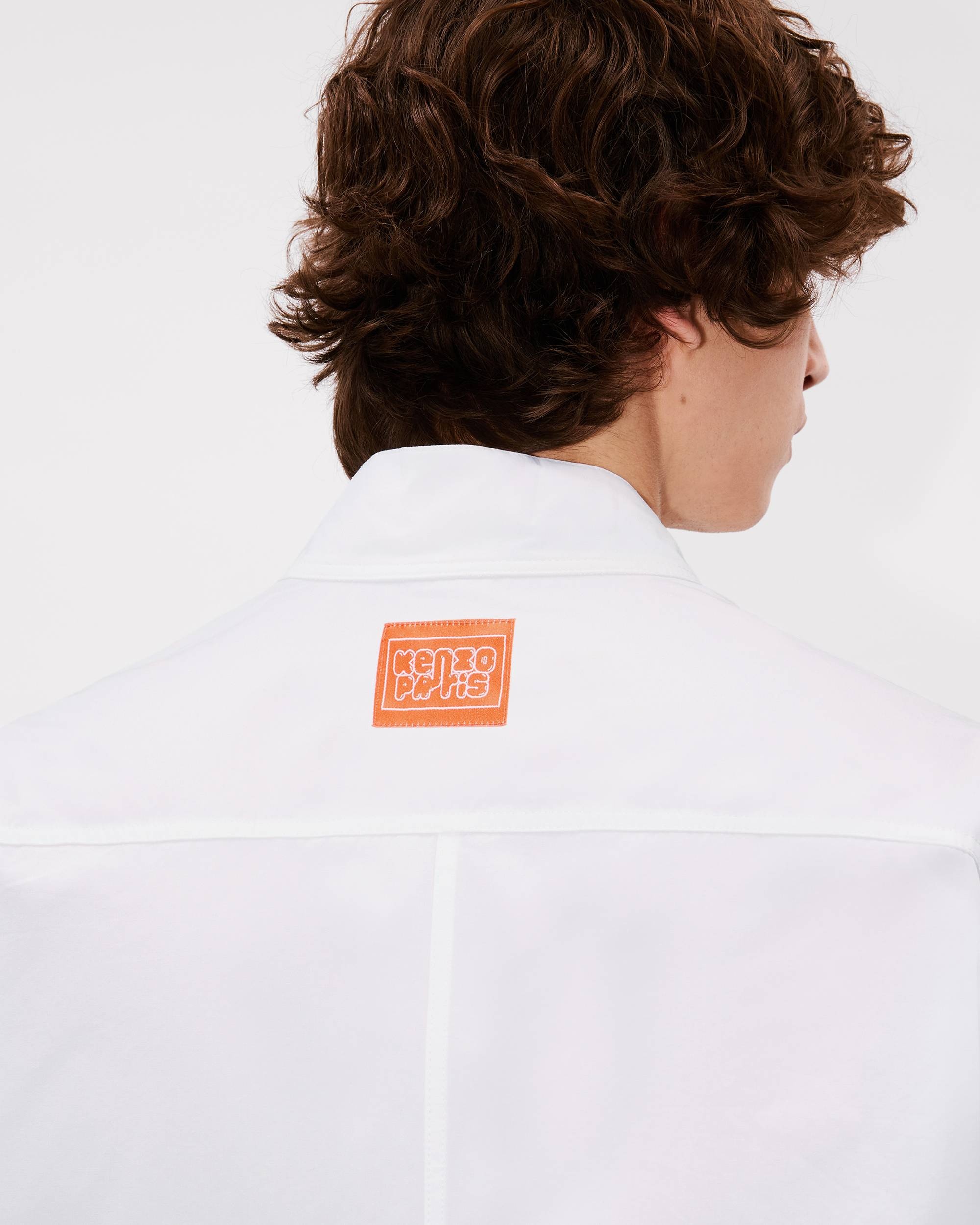 'KENZO Elephant Logo' kimono short sleeve shirt in cotton poplin - 8