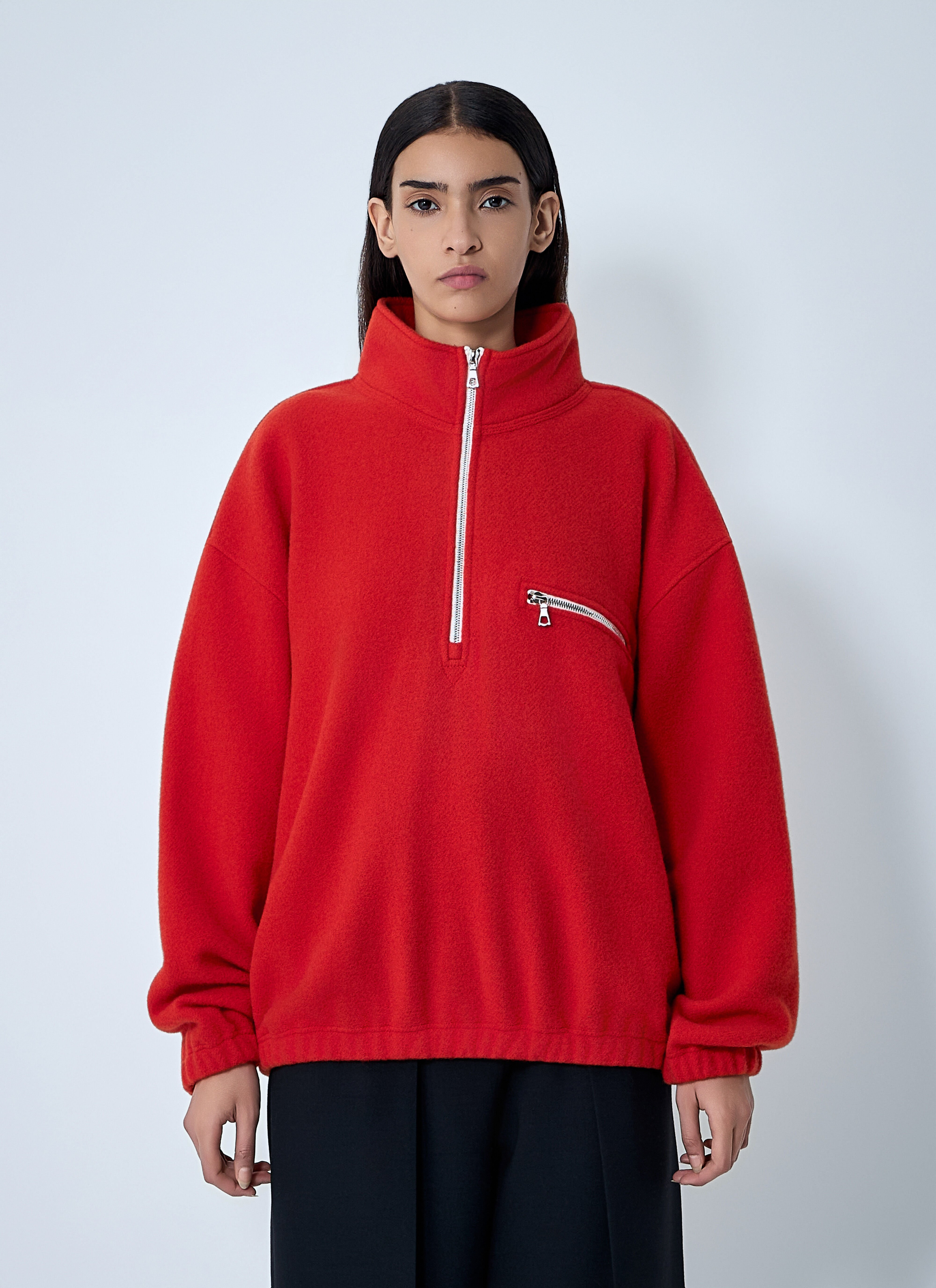 Zip-Up Fleece Sweatshirt - 1