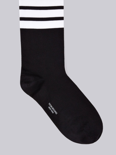 Thom Browne Black Mid-Calf Cotton 4-Bar Socks outlook