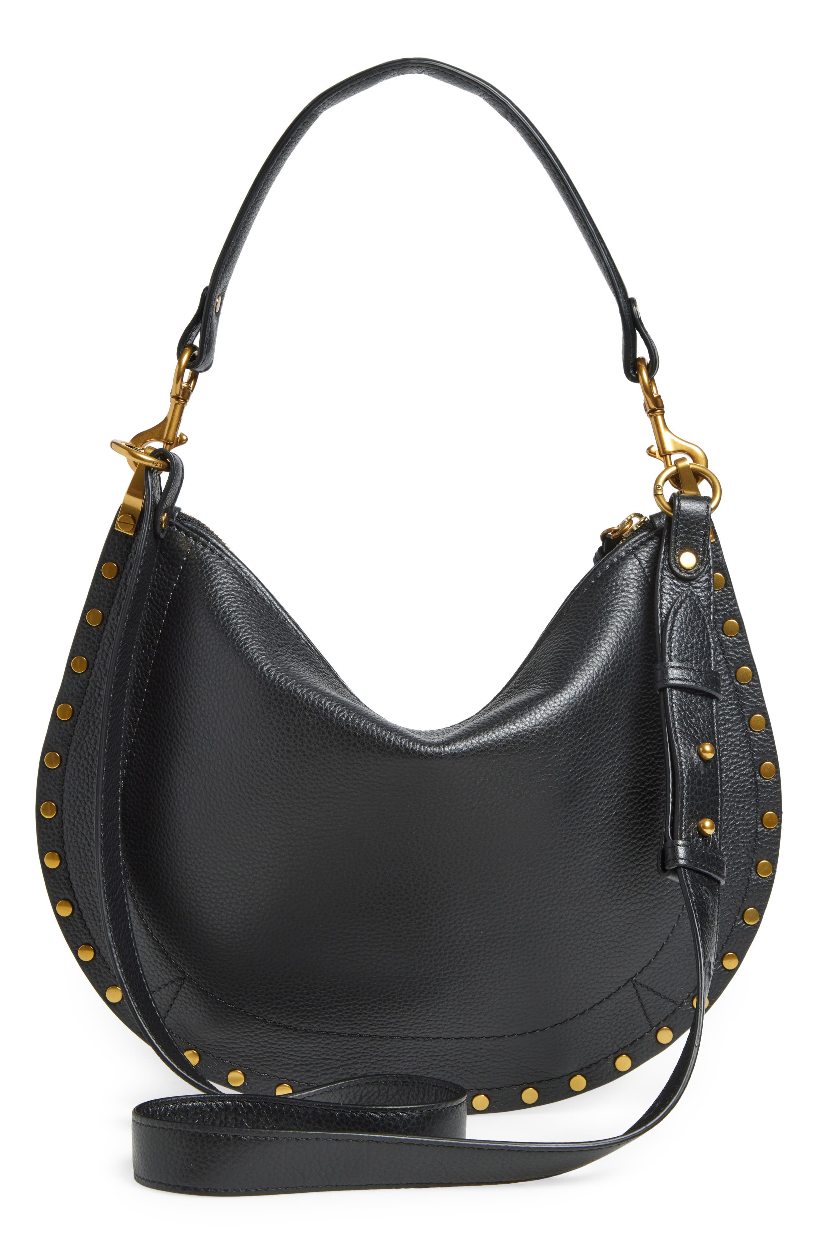 Isabel Marant Oskan Studded Soft Leather Crossbody Bag in Black at Nordstrom - 4
