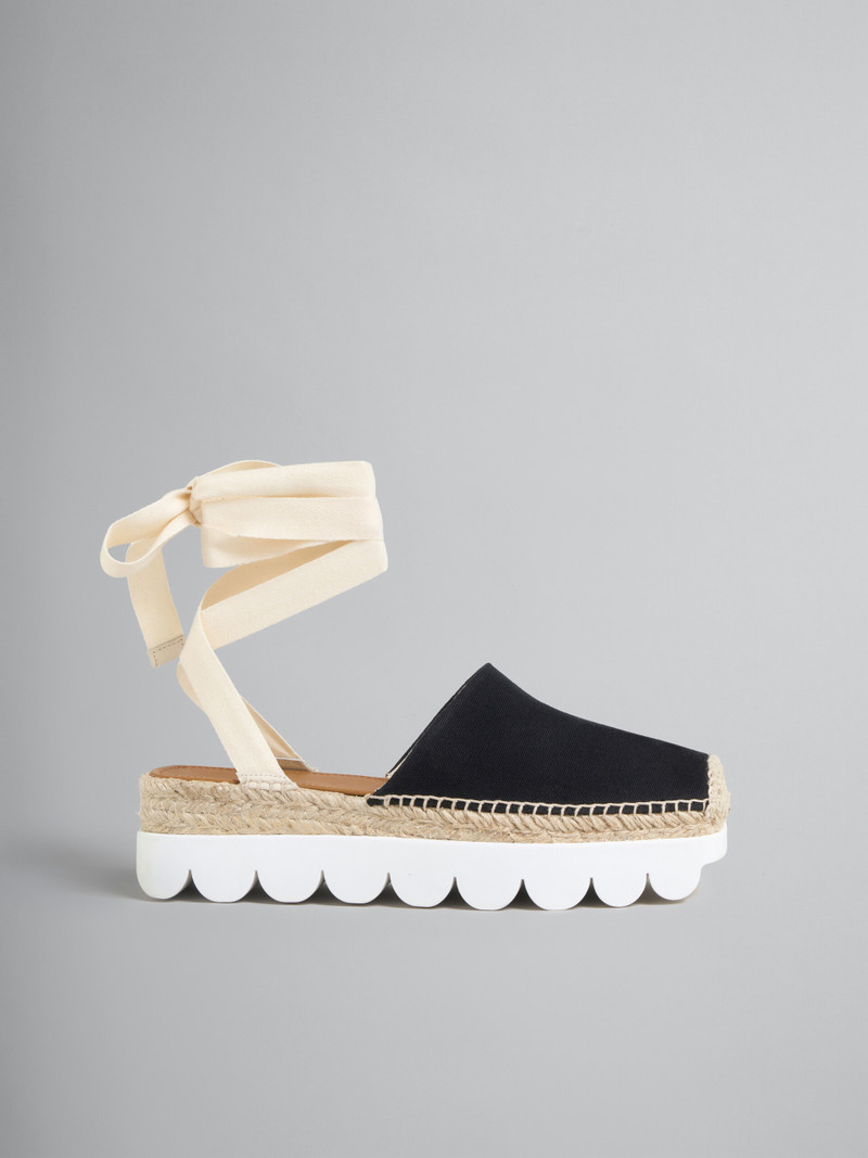 BLACK CANVAS PETAL ESPADRILLAS 1