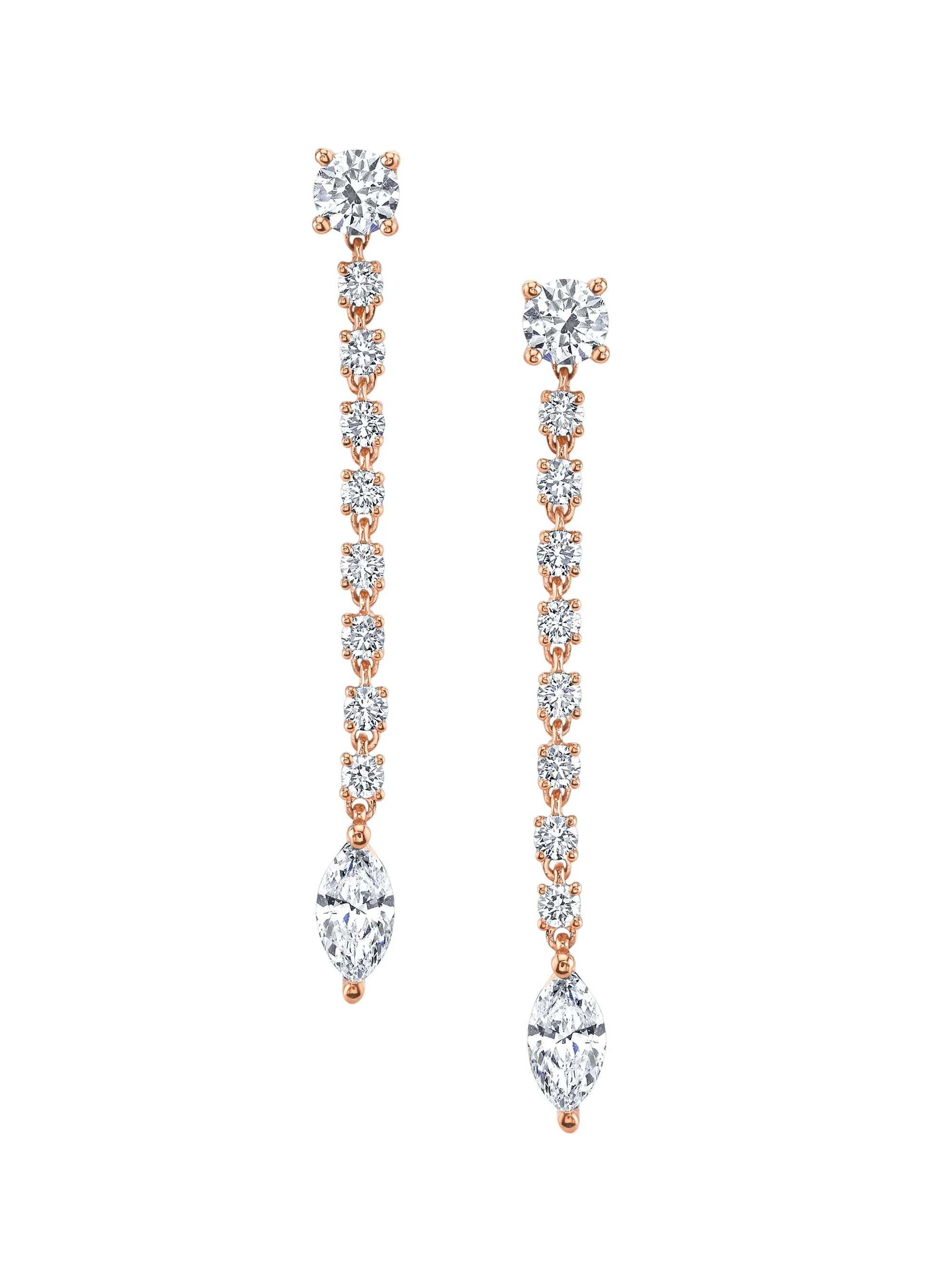 Women's Ropes 18K Rose Gold & 0.87 TCW Diamond Drop Earrings - Rose Gold - 1